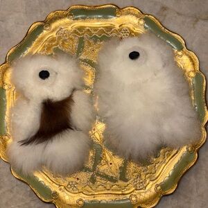 Pair Alpaca "Simply Natural" Fur Teddy Bear Plush Furry  Soft 6" Peru Excellent